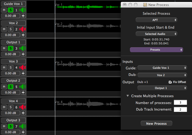 RP-Multi-track Processing